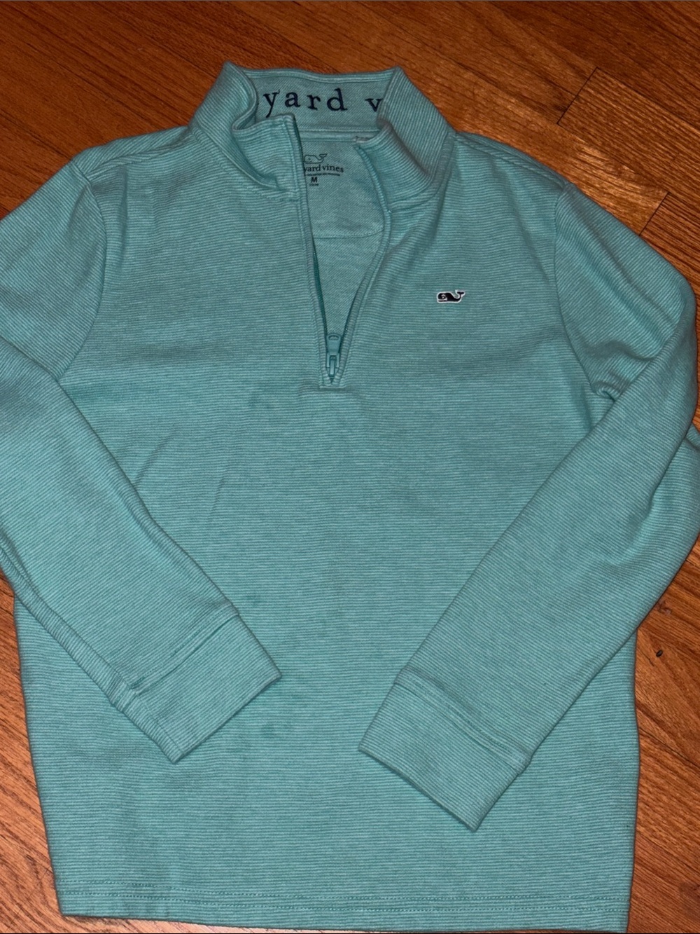 Youth Vineyard Vines Seafoam Quarter-Zip Sweater size M